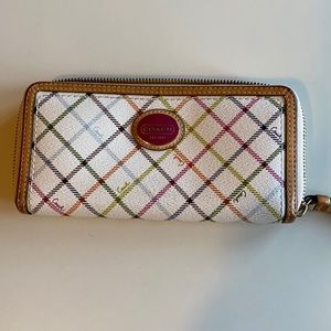 Coach Multi-Color Zip Around Wallet